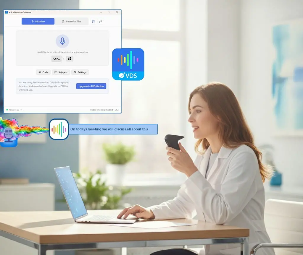 SayOnce - Voice Dictation Software Skärmdump.