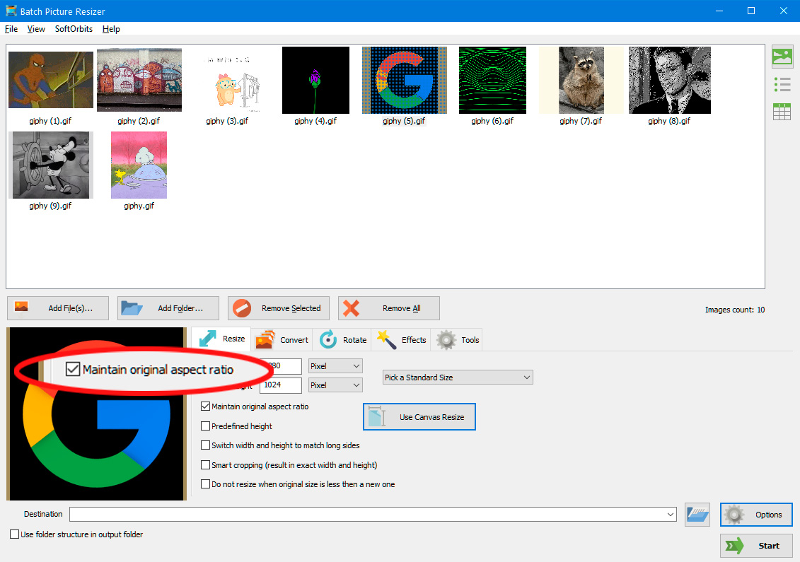 Programvara för beskärning av gif-filer.