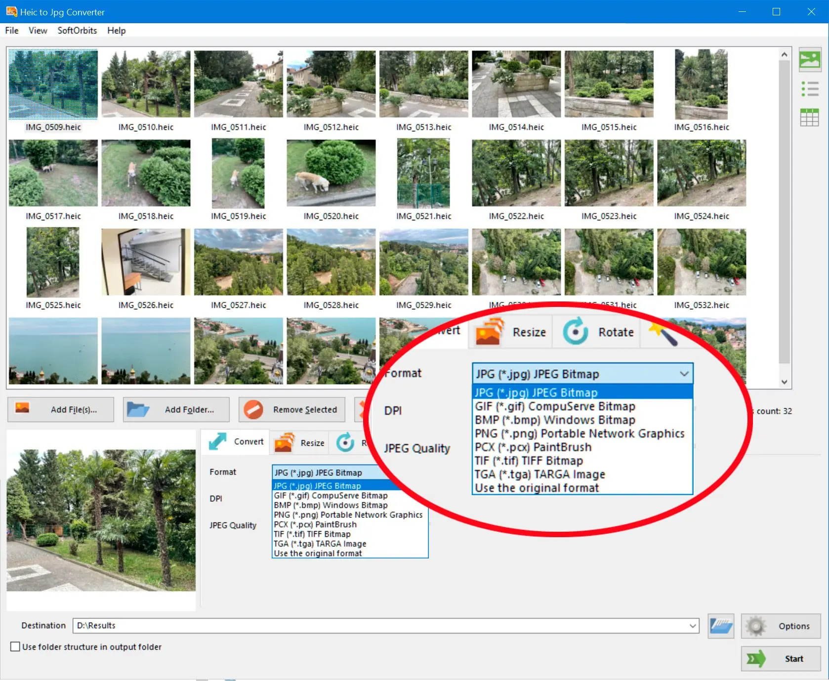 Select format..