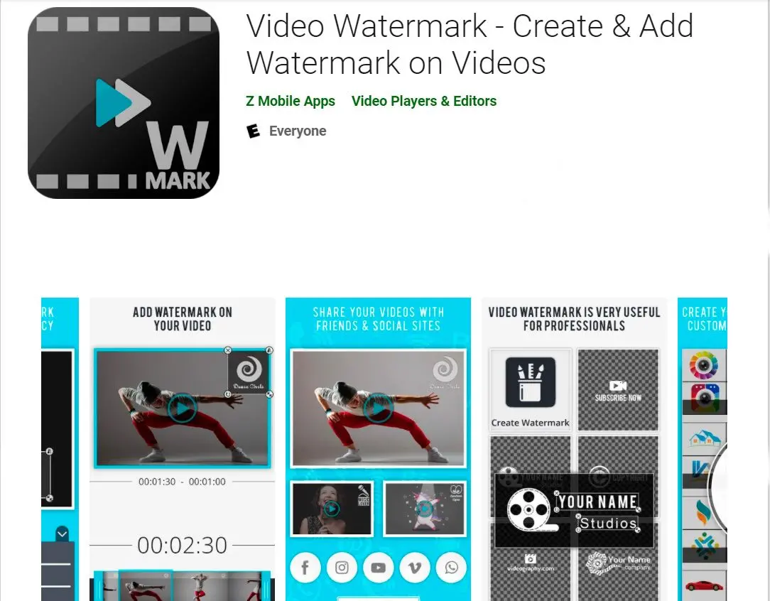 Video Watermark - Skapa och lägg till vattenstämpel på videor..