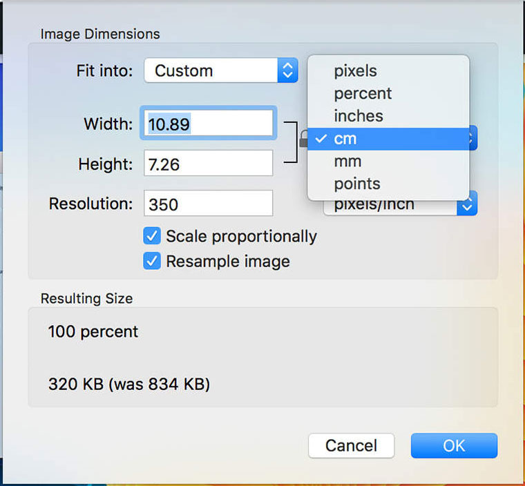 Ändra storlek på flera bilder på osx (Mac).