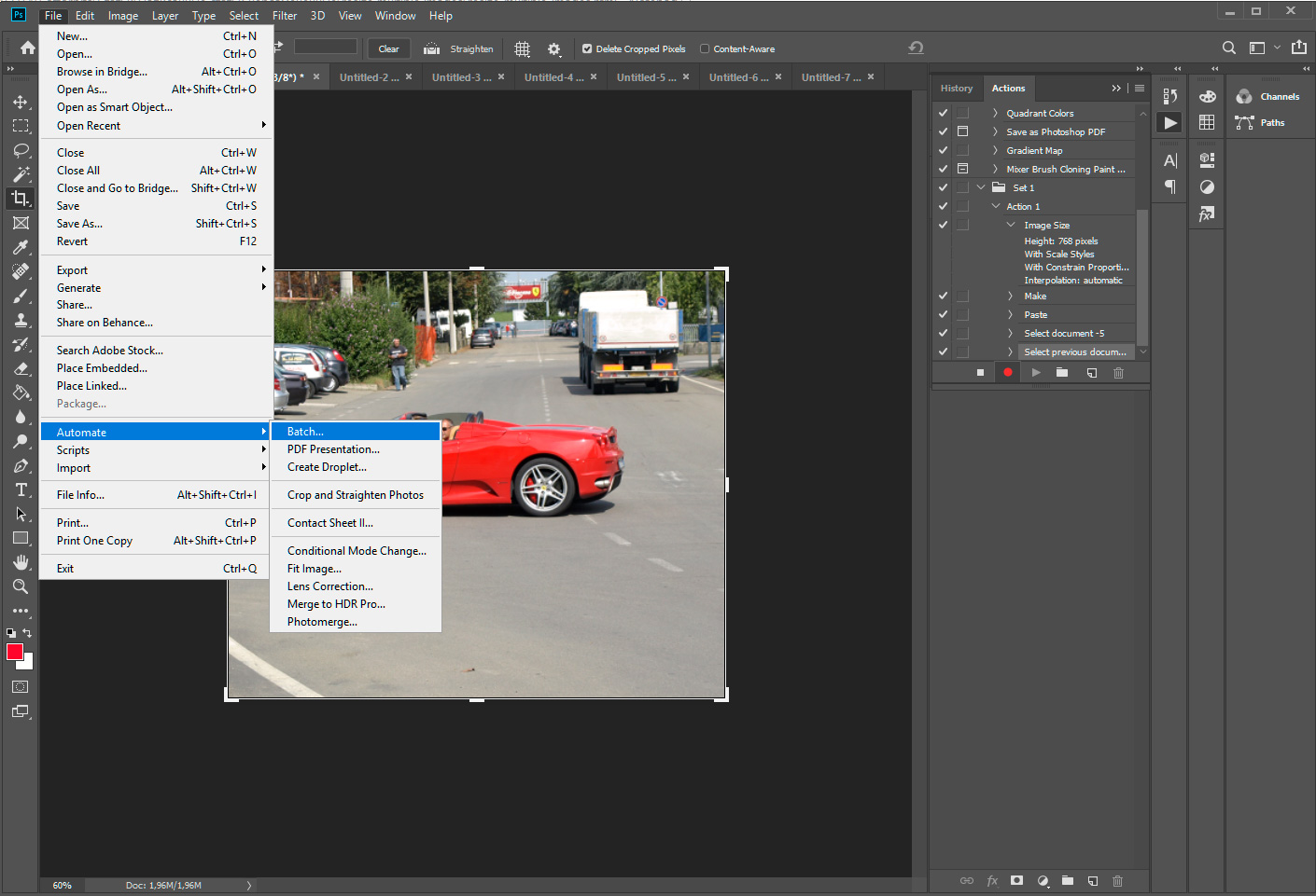 Beskära bilder i adobe photoshop.