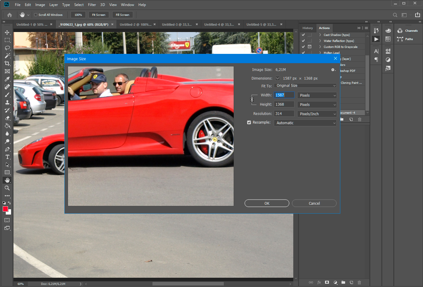 Photoshop - ändra storlek på flera bilder.