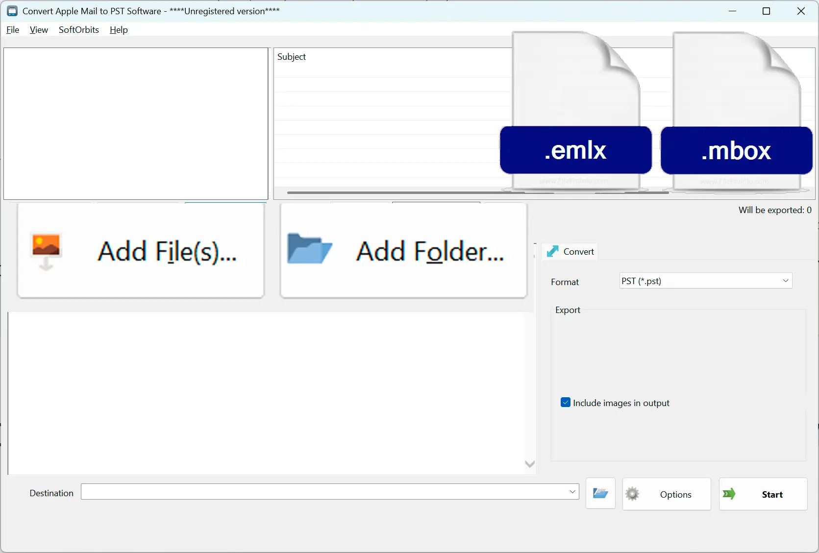 Lägg till .mbox- eller .emlx-filerna.