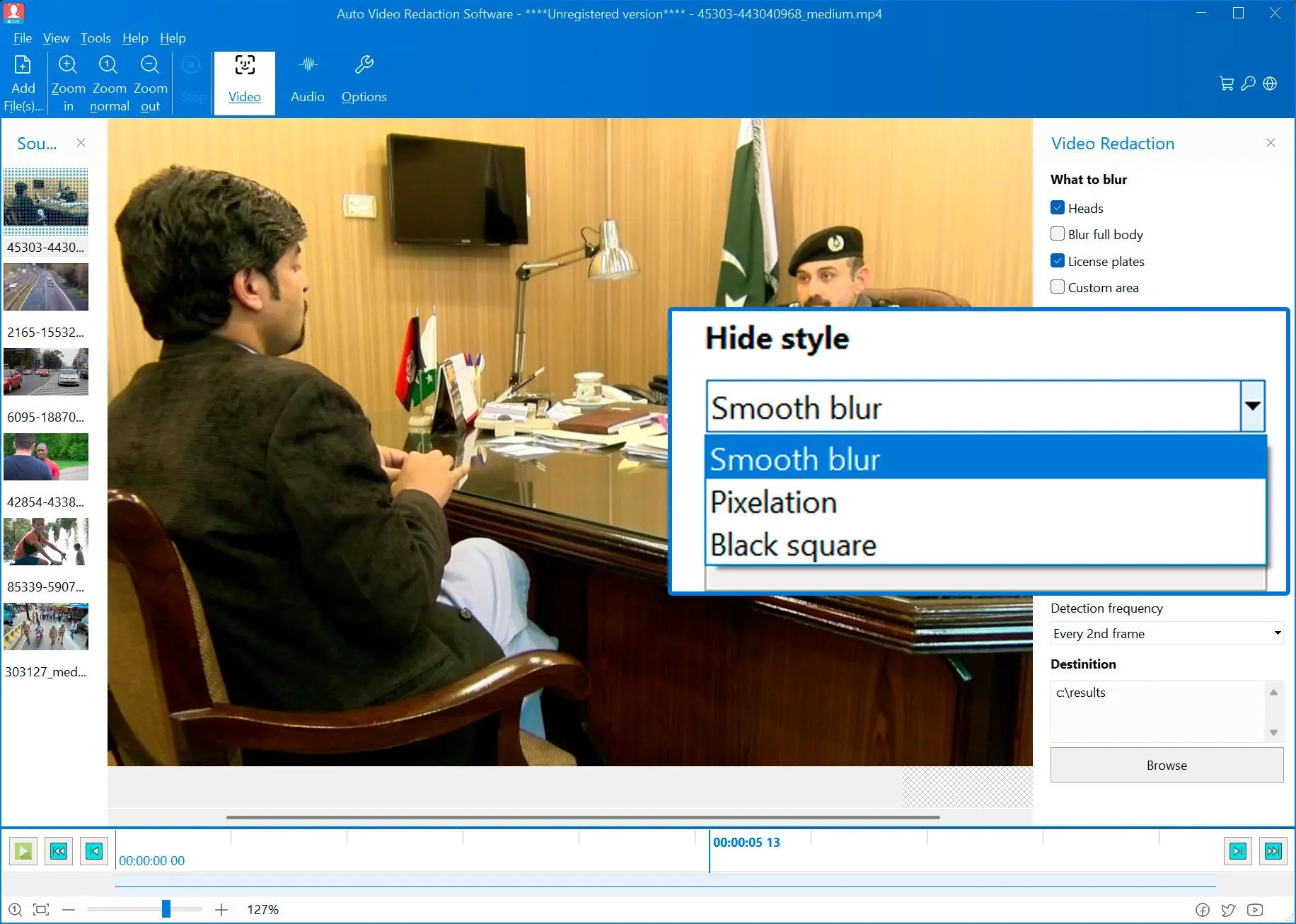 Välj en Oskärpa Stil.