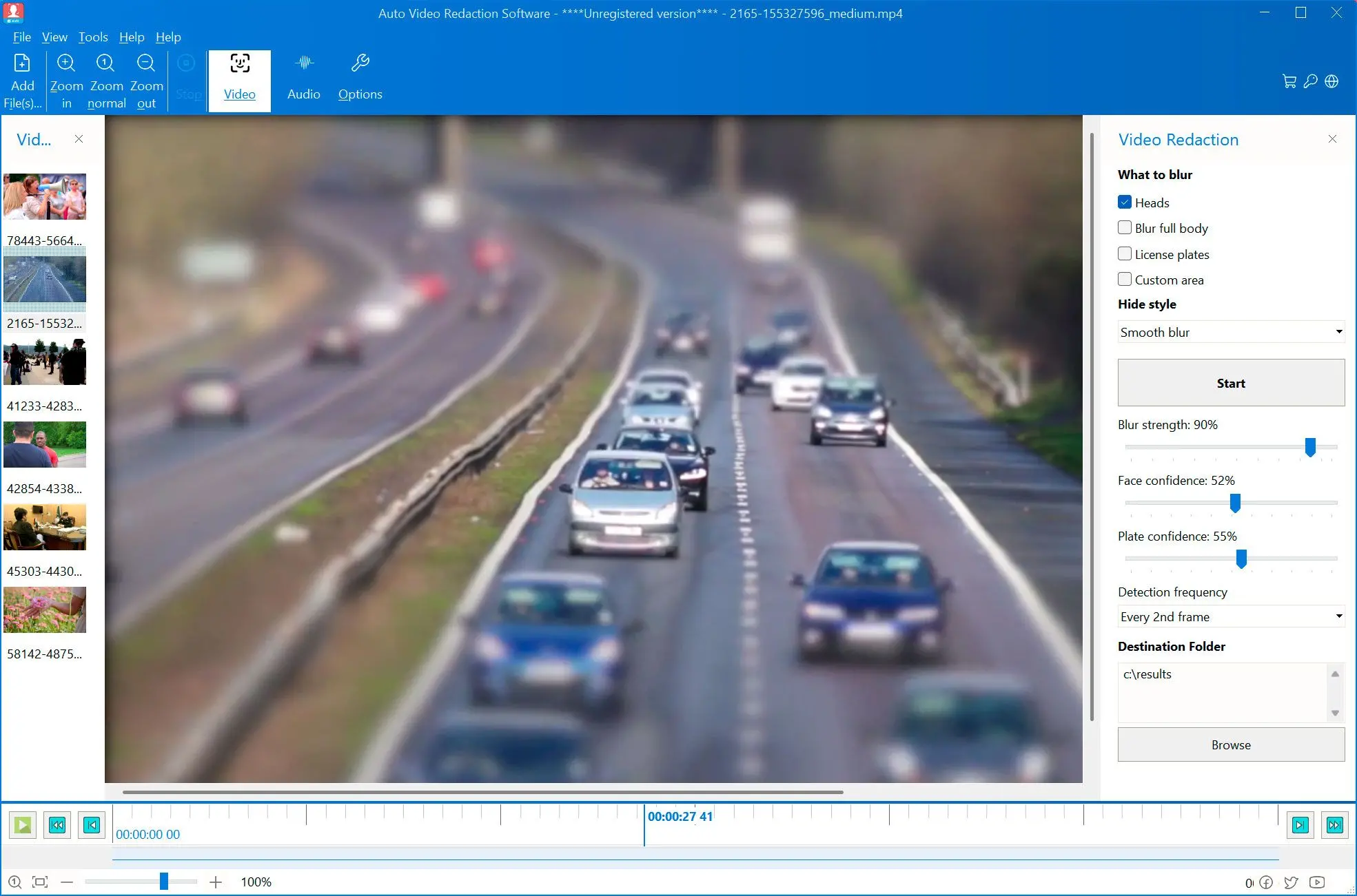 Auto Video Redaction Software Skärmbild.
