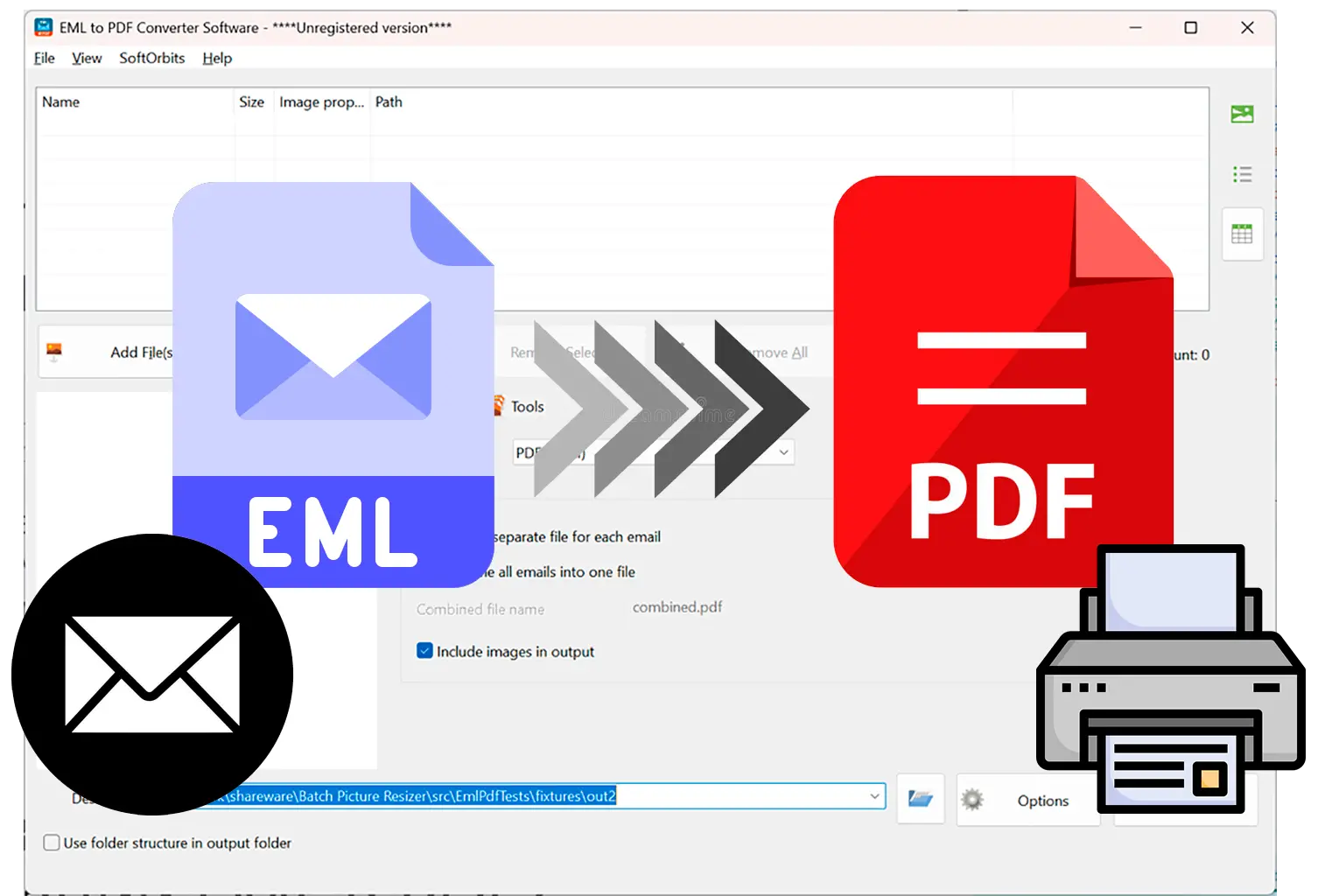 Exportera EML till utskrivbar PDF eller HTML enkelt..