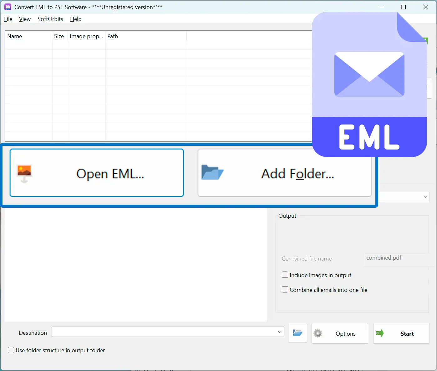 Lägg till dina EML-filer.