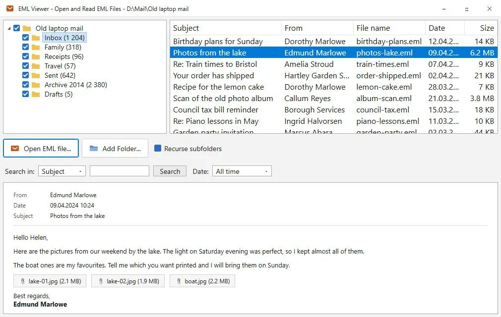 EML Viewer - Open and Read EML Files Skärmdump.