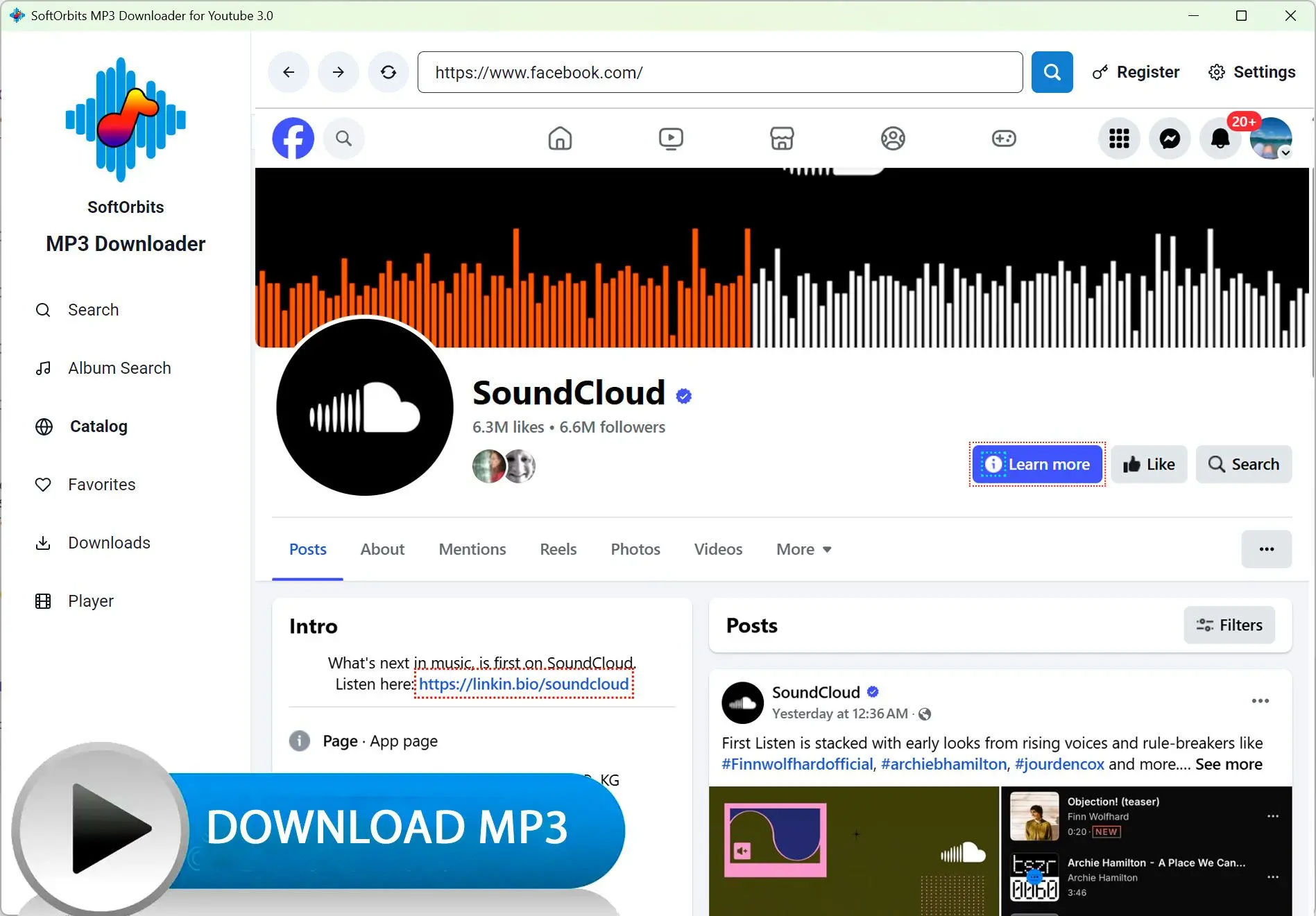 MP3 Downloader for Youtube: Skärmbild.