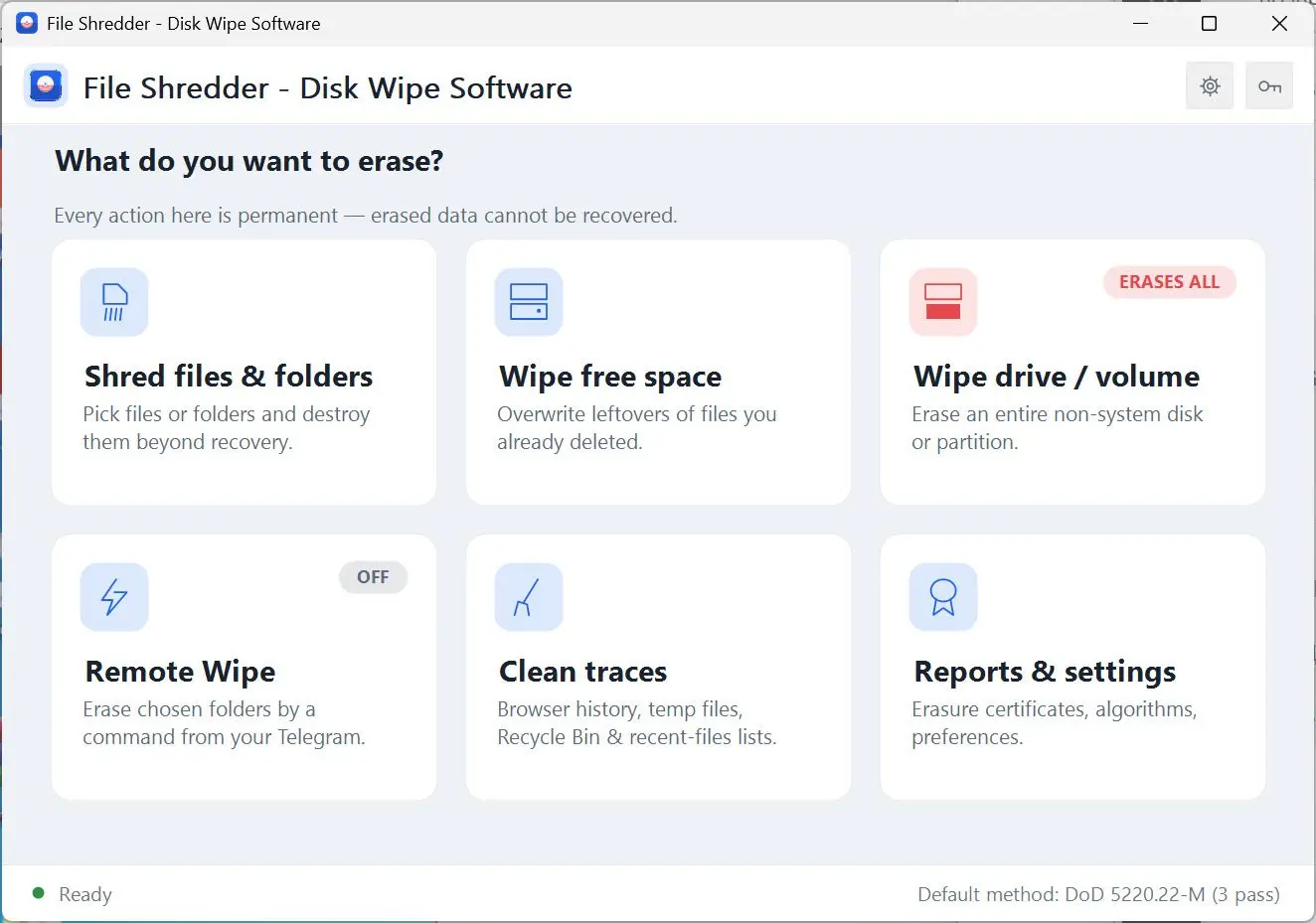 File Shredder - Disk Wipe Software Skärmdump.