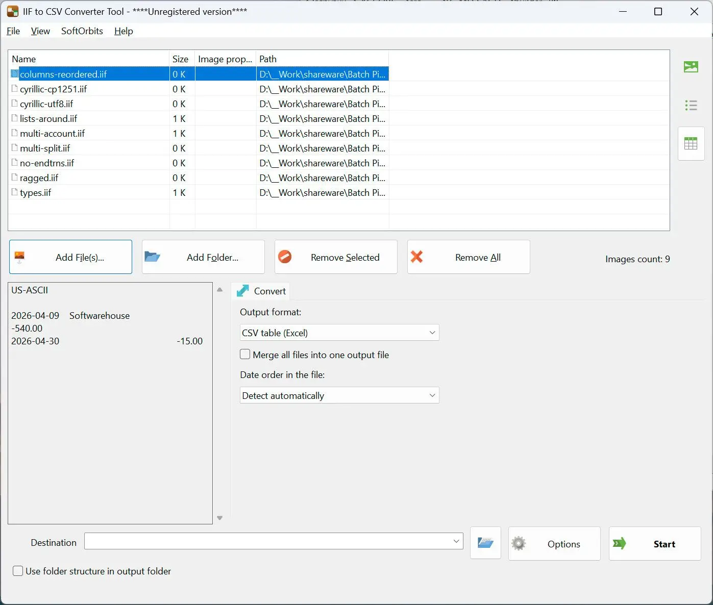 QIF to QBO Converter Skärmdump.