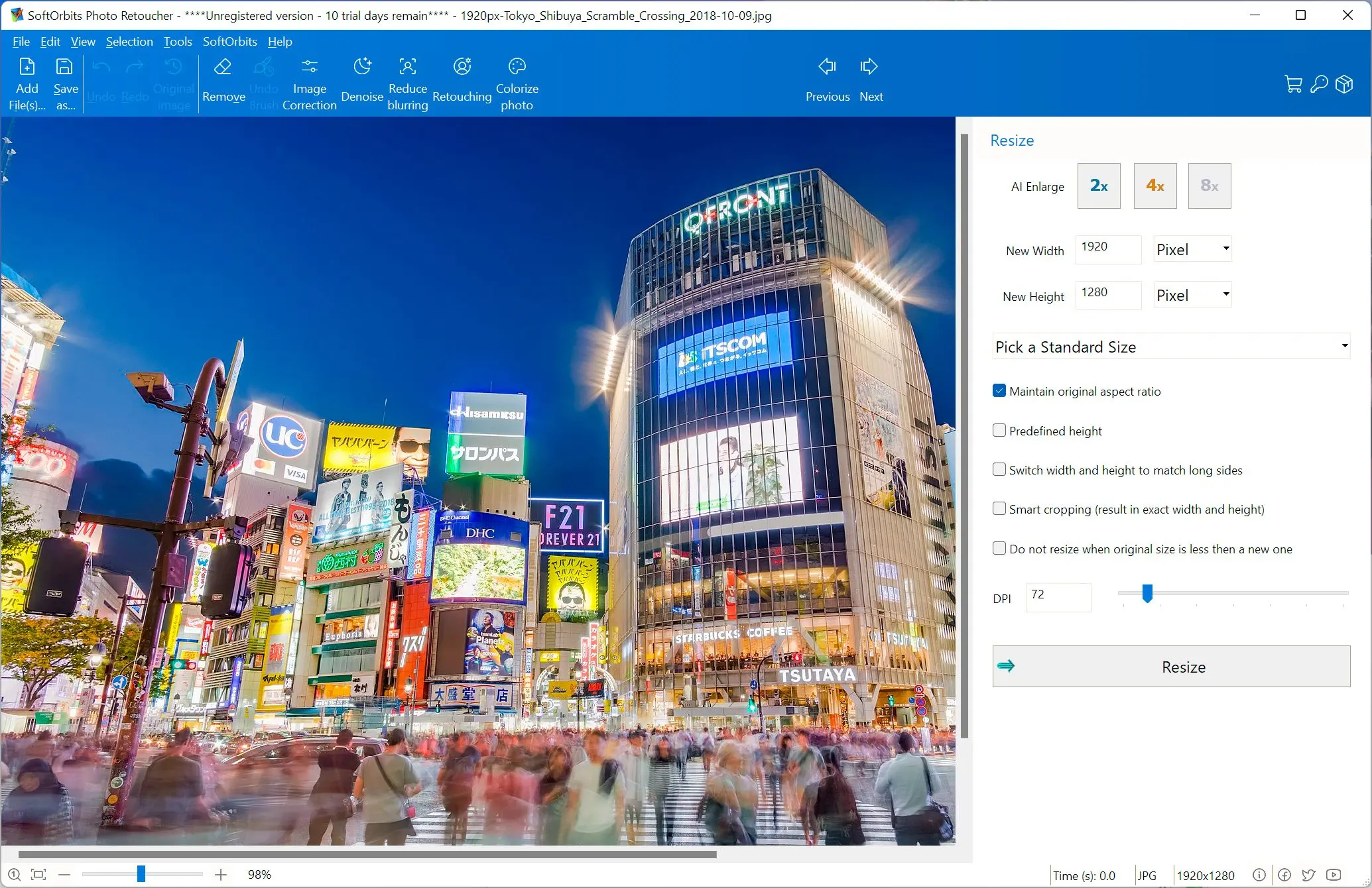 SoftOrbits Photo Retoucher: Skärmbild.