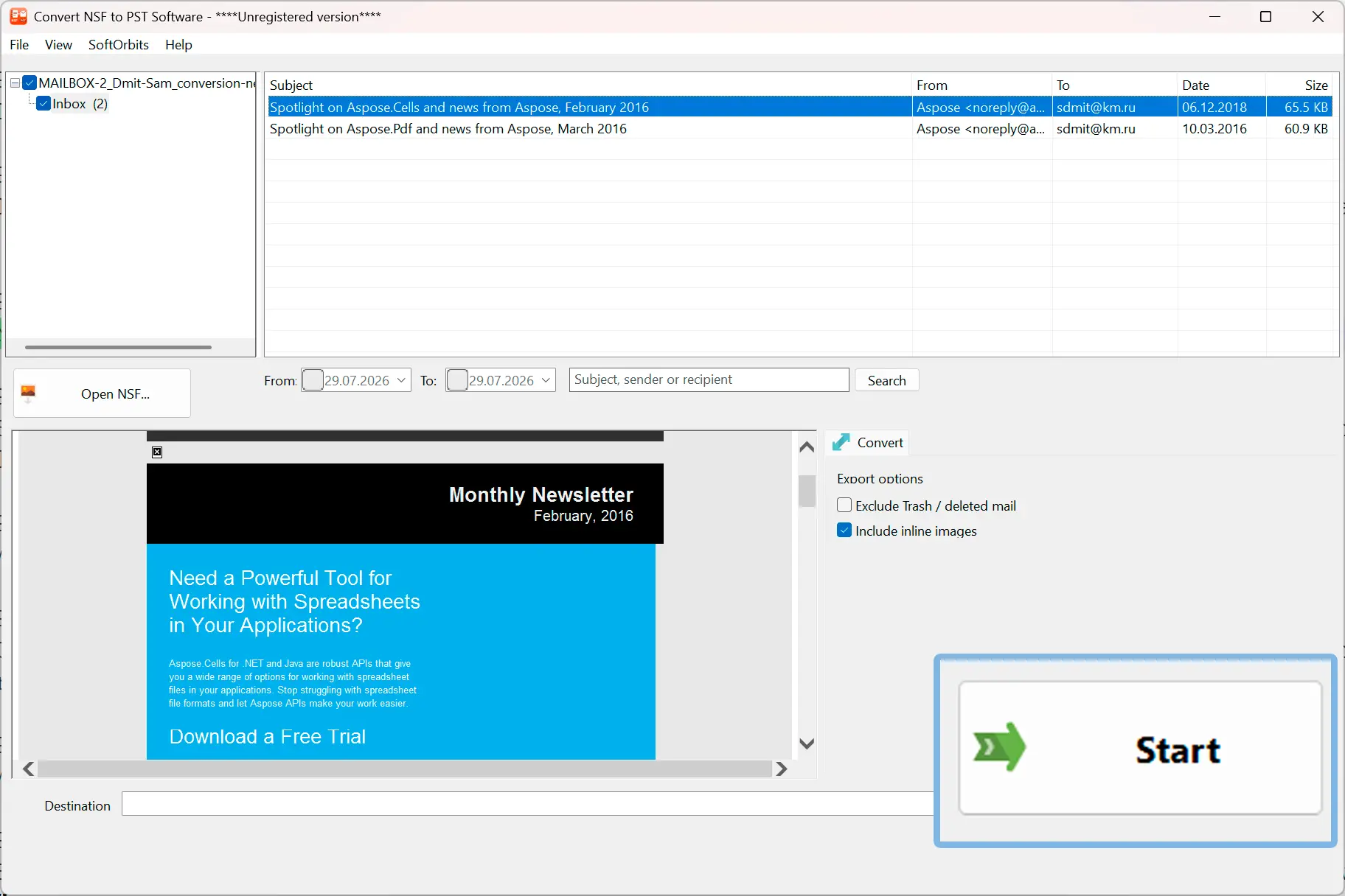 Skriv PST och öppna den i Outlook.