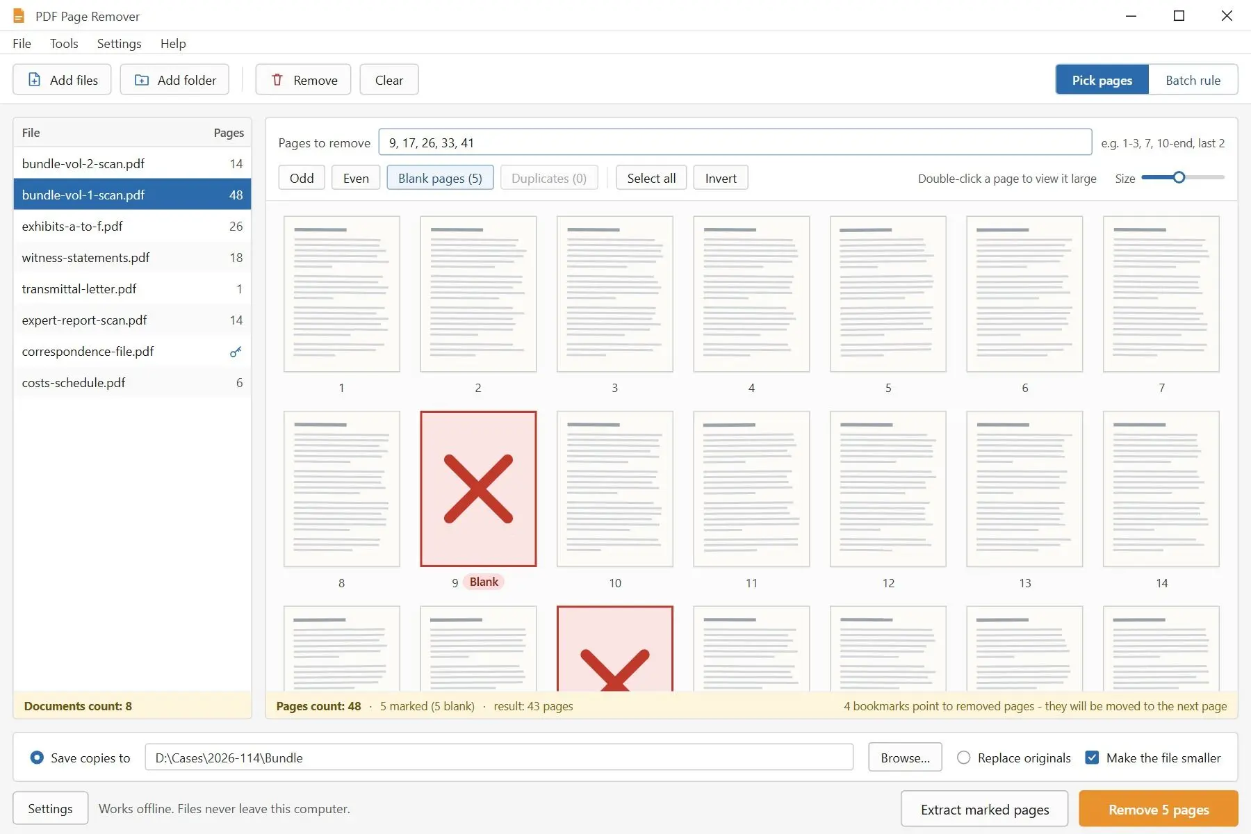 PDF Page Remover Skärmdump.