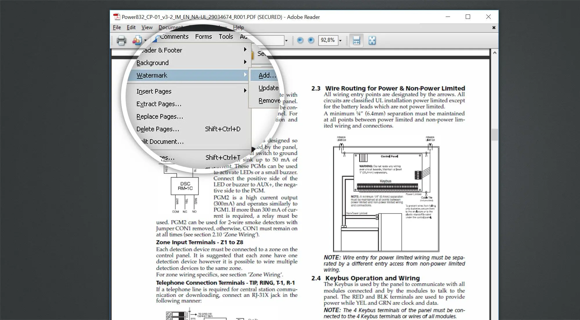 Ta bort vattenstämpel från PDF med Adobe Acrobat Reader.