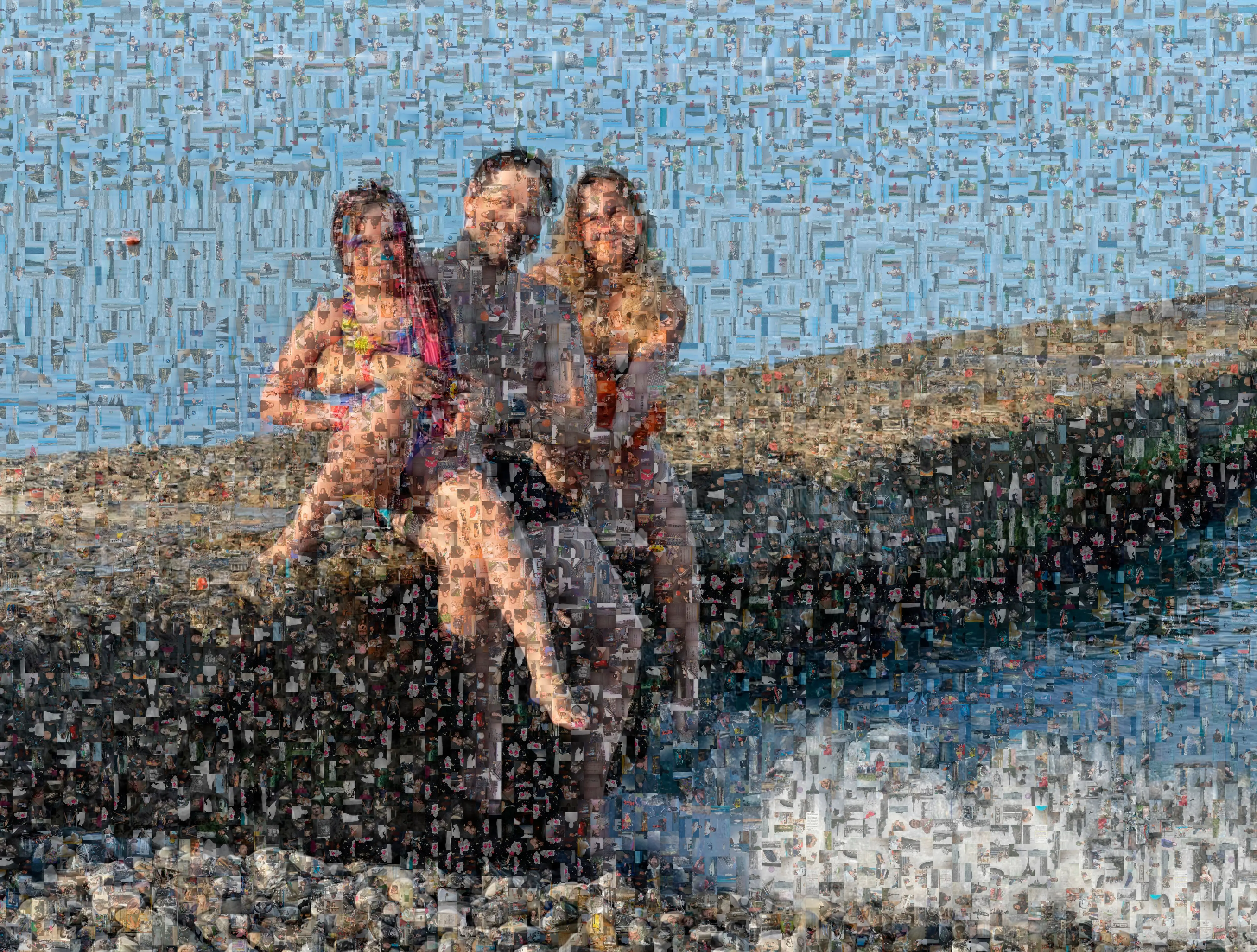 Mosaic Creator Software family vacation at the beach.