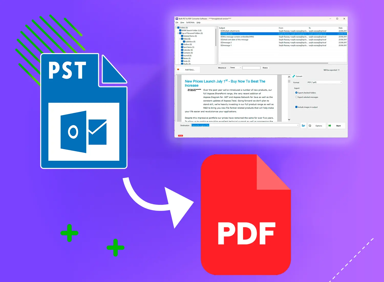 Vad du får med PST till PDF-konverterare.