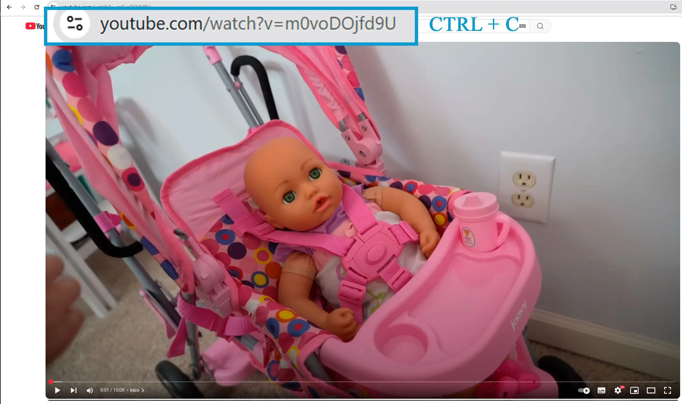 Kopiera din YouTube-videoadress.