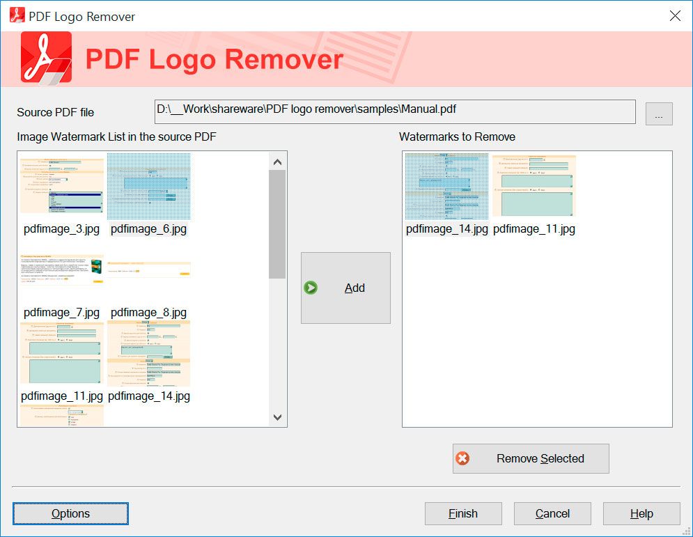 SoftOrbits PDF Logo Remover Skärmbild.