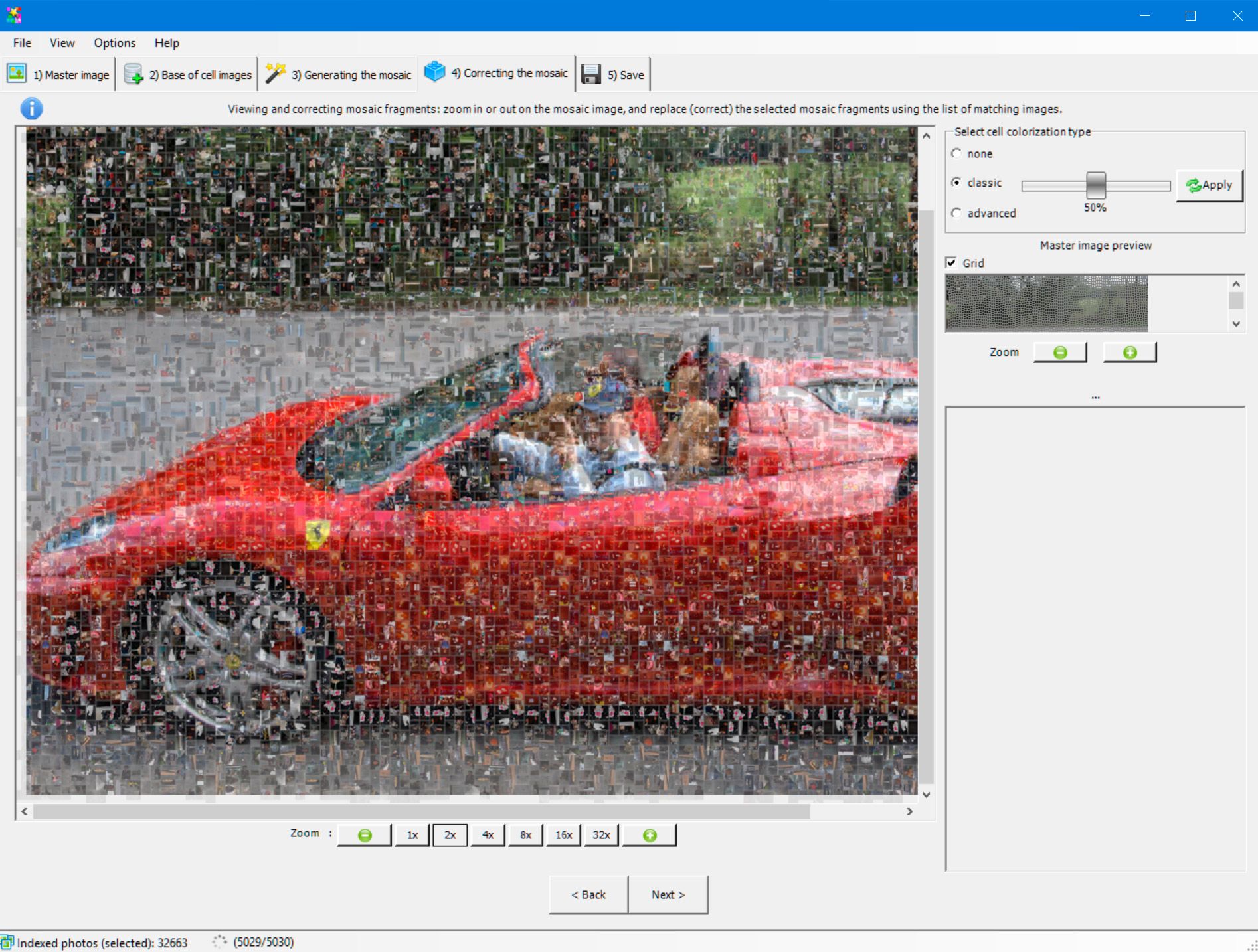 Photo Mosaic Software Skärmbild.