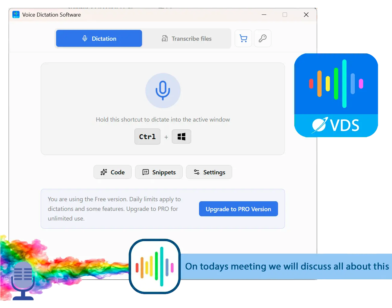 SayOnce - Voice Dictation Software Skärmdump.