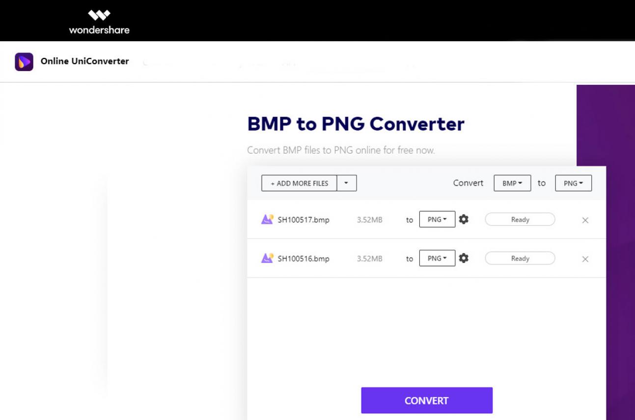Välj BMP-filer att konvertera till PNG..