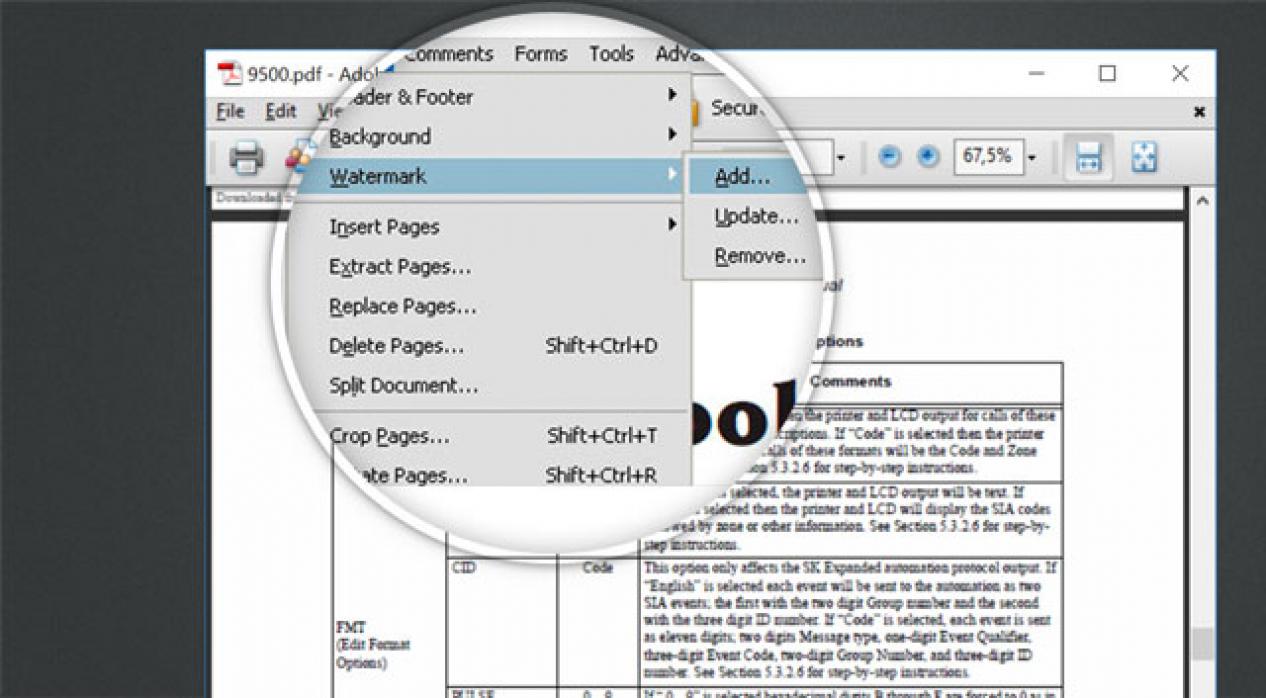 ta bort vattenstämpel från PDF med Adobe Acrobat Reader.