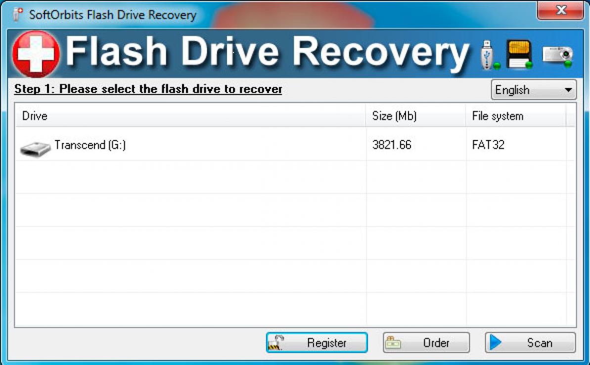 SoftOrbits Flash Drive Recovery Skärmbild.